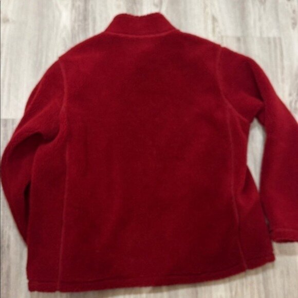 Lands' End Red Fleece Outerwear MEN SIZE XL  FAUX SHERPA JACKET - Picture 7 of 7